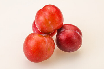 Ripe sweet tasty red plum