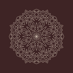 Circular pattern in form of mandala for Henna, decoration. Decorative ornament in ethnic oriental style