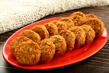 Traditional cuisine- homemade mutton cutlets -healthy eating concepts.