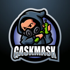 Gasmask mascot esport logo design