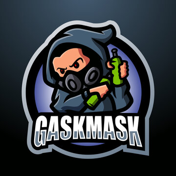 Gasmask mascot esport logo design