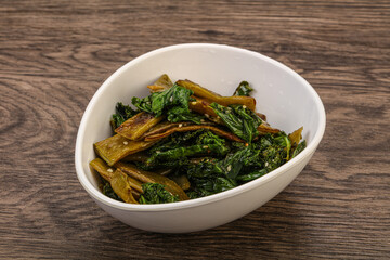 Vagan cuisine with roasted green bean