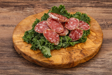 Iberian pork Fuet sausage slices