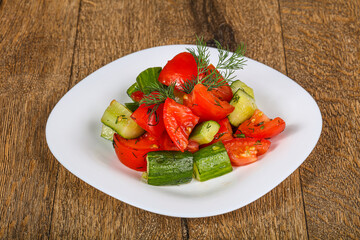 Spring salad with fresh vegetables