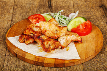 Chicken breast barbeque with vegetables