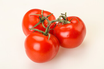 Red bright ripe tomato branch