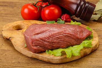 Raw beef piece for cooking