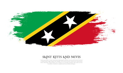 Flag of Saint Kitts and Nevis grunge style banner background
