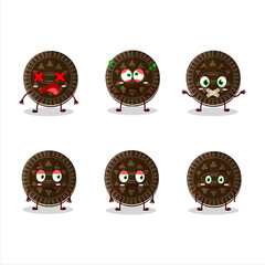 Chocolate biscuit cartoon character with nope expression