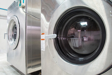 2 industrial washing machines. Shot taken in the factory.