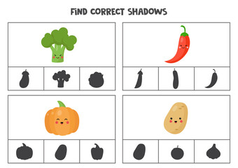 Find correct shadow. Printable clip card games for children.