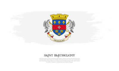Saint Barthelemy flag brush concept. Flag of Saint Barthelemy grunge style banner background