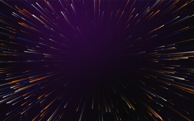 Abstract background with magic Lines composed of glowing galaxy.