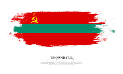 Transnistria flag brush concept. Flag of Transnistria grunge style banner background