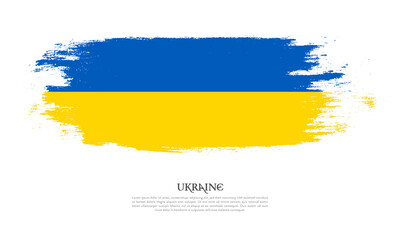 Ukraine flag brush concept. Flag of Ukraine grunge style banner background