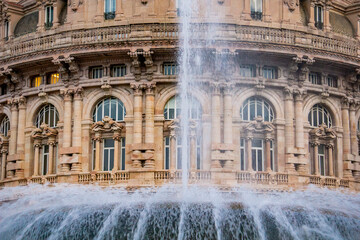 Fototapeta na wymiar Piazza De Ferrari in Genoa, Italy
