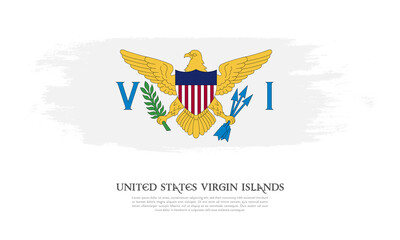 Flag of United States Virgin Islands grunge style banner background