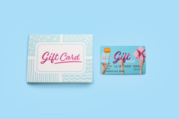 Gift card on color background