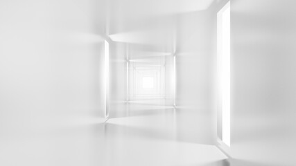 Abstract Futuristic empty floor and room Sci-Fi Corridor With light for showcase,room,interior,display products.Modern Future cement floor and wall background technology interior concept.3d render