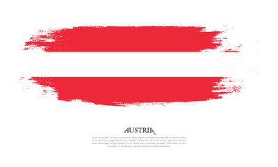 Austria flag brush concept. Flag of Austria grunge style banner background