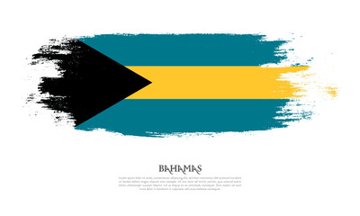 Bahamas flag brush concept. Flag of Bahamas grunge style banner background