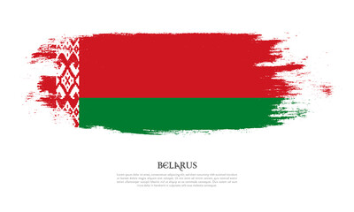 Belarus flag brush concept. Flag of Belarus grunge style banner background