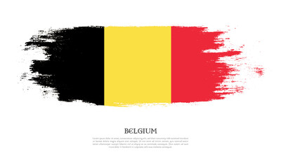 Belgium flag brush concept. Flag of Belgium grunge style banner background
