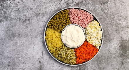 Traditional russian salad 