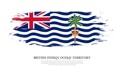 Flag of British Indian Ocean Territory grunge style banner background