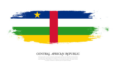 Flag of Central African Republic grunge style banner background