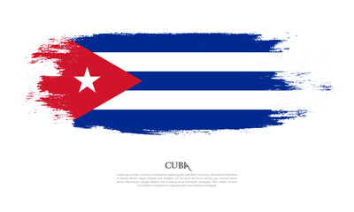 Cuba flag brush concept. Flag of Cuba grunge style banner background