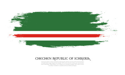 Flag of Chechen Republic of Ichkeria grunge style banner background