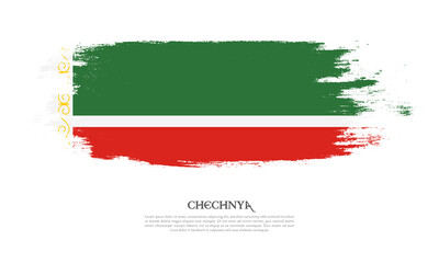 Chechnya flag brush concept. Flag of Chechnya grunge style banner background