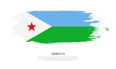 Djibouti flag brush concept. Flag of Djibouti grunge style banner background