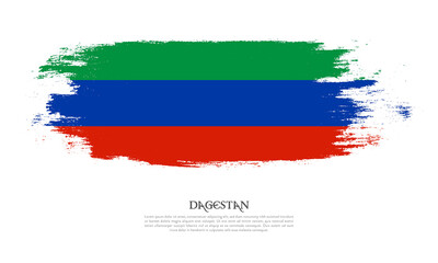 Dagestan flag brush concept. Flag of Dagestan grunge style banner background
