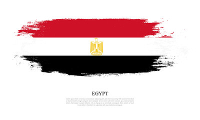 Egypt flag brush concept. Flag of Egypt grunge style banner background