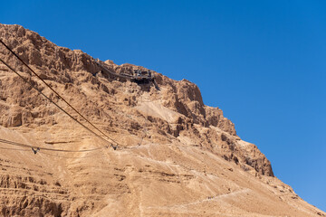 Fototapeta premium Cable car to Masada National Park, Israel