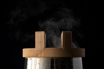 羽釜でご飯を炊く