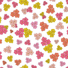 Vector colorful flower seamless pattern background on white surface