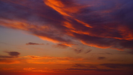 Fototapeta na wymiar blue orange sunset on the sea