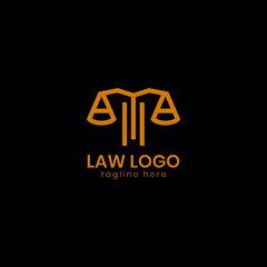 Fototapeta na wymiar Modern law firm logo design. gold, firm, law, icon justice, premium vector