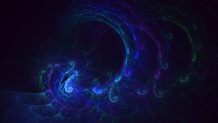 3D rendering abstract colorful fractal light background