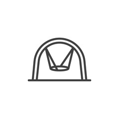 Swing playground line icon
