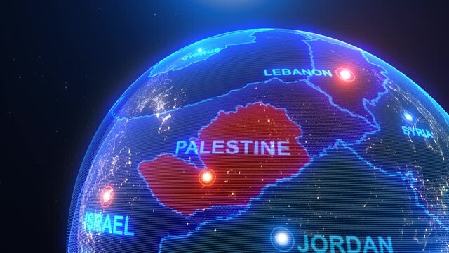 Close up Map of the Middle East Countries, 3d rendering