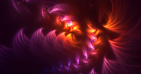3D rendering abstract colorful fractal light background
