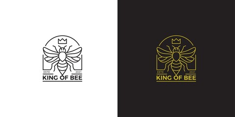 Queen of Bee Monoline Logo Template