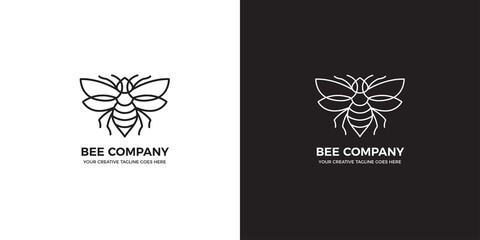 Minimalist Bee Monoline Logo Template