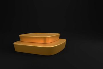 Golden podium on a dark background