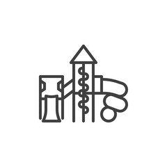 Slide playground line icon