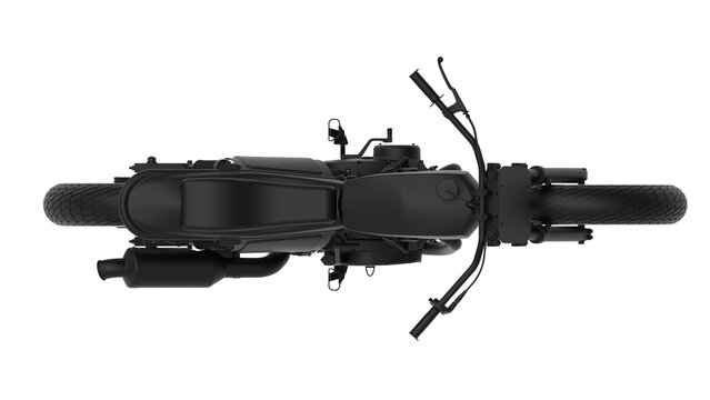 3D rendering of a motorcycle motor bike computer model on white background